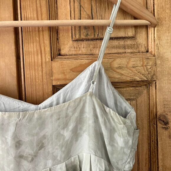 Women's Fei 2 Dress Gray Silk Anthropologie Watercolor Terrace Empire Bodice - Picture 8 of 11